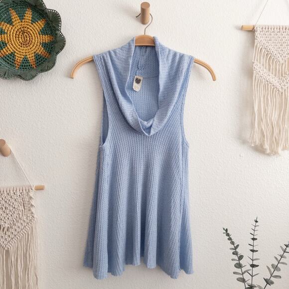 Free People Swing It Slouchy Thermal Cowl Neck Top - Picture 1 of 13
